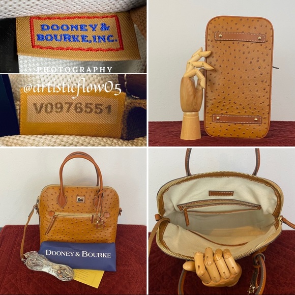 NEW! Dooney&Bourke Caramel Ostrich Large Domed - Picture 6 of 9